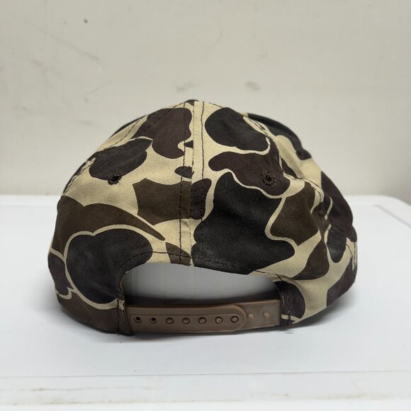 Vintage Brown Tan Duck Camouflage Snapback Hat Youngan Hunt Camo Blank - Picture 3 of 7